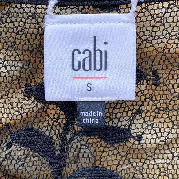 CABI Black Tempest Lace Blouse Long Sleeve Top. Size Small. EUC! - Picture 7 of 11